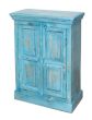 Florence Meadows Hand Painted Blue Crack Finish 2 Door Cabinet | Style Our Home