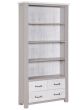 Greystone - Large Open Bookcase with Drawers