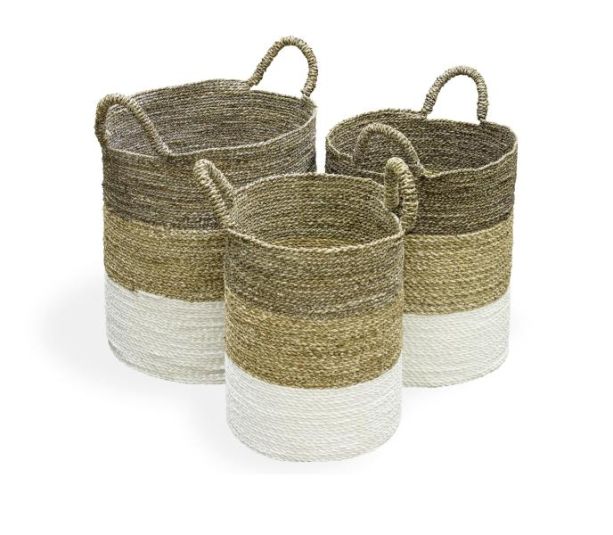 Set of 3 Grey Top Baskets by Monologue | Style Our Home