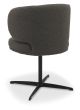 Marcel - 360° Swivel Chair in a Brown Boucle Fabric with Black Legs (Pair)