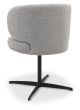 Marcel - 360° Swivel Chair in a Grey Boucle Fabric with Black Legs (Pair)
