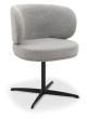 Marcel - 360° Swivel Chair in a Grey Boucle Fabric with Black Legs (Pair) by Bentley Designs | Style Our Home