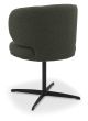 Marcel - 360° Swivel Chair in a Green Boucle Fabric with Black Legs (Pair)
