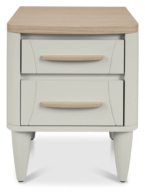 Larsen Scandi Oak & Soft Grey 2 Drawer Nightstandby Bentley Designs | Style Our Home