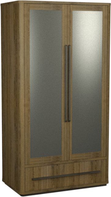 Vega Knotty Oak & Weathered Oak Double Wardrobe by Bentley Designs | Style Our Home