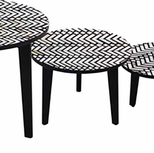 Round Lamp Table Mono Inlay Print - Small by Monologue | Style Our Home