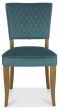 Logan Rustic Oak Upholstered Chair - Azure Velvet Fabric (Pair) by Bentley Designs | Style Our Home