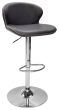 Rosso - Dark Grey Vintage Faux Leather Gaslift Swivel Barstool with Chrome Base (Single) by Bentley Designs | Style Our Home
