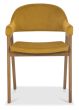 Camden Rustic Oak Upholstered Arm Chair in a Dark Mustard Velvet Fabric (Pair) by Bentley Designs | Style Our Home