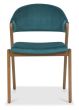 Camden Rustic Oak Upholstered Chair in an Azure Velvet Fabric (Pair) by Bentley Designs | Style Our Home