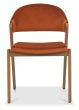 Camden Rustic Oak Upholstered Chair in a Rust Velvet Fabric (Pair) by Bentley Designs | Style Our Home