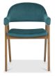 Camden Rustic Oak 4-6 Seater Table & 2 Arm Chairs inzure Velvet & Small Bench by Bentley Designs | Style Our Home