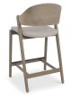 Vega Grey Oiled Oak Bar Stool - Grey Bonded Leather (Single) by Bentley Designs | Style Our Home