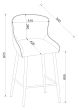 Rubens - Mocha Beige Boucle Fabric Bar Stool with Black Legs (Pair)