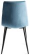 Dansk Scandi Oak 4 Seater Dining Table & 4 Mondrian Petrol Blue Velvet Fabric Chairs with Sand Black Powder Coated Legs - Style Our Home