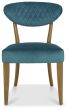 Ellipse Rustic Oak Upholstered Chair - Azure Velvet Fabric (Pair) by Bentley Designs | Style Our Home