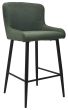 Rubens - Green Boucle Fabric Bar Stool with Black Legs (Pair) by Bentley Designs | Style Our Home