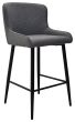 Rubens - Grey Boucle Fabric Bar Stool with Black Legs (Pair) by Bentley Designs | Style Our Home