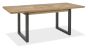 Indus Rustic Oak 4-6 Seater Table & 4 Cezanne Dark Grey Faux Leather Chairs - Black Legs by Bentley Designs | Style Our Home