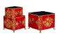 Red Floral Design Nest of 3 Boxes