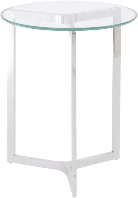 Linton Stainless Steel And Glass End Table - Style Our Home