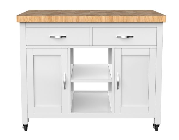 Kitchen Island (White) with Butchers Block by Baumhaus | Style Our Home