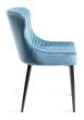 Upholstered Blue Velvet Diamond Chair with Black Frame (Pair)