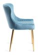 Upholstered Blue Velvet Diamond Chair with Gold Frame (Pair)