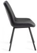 Fontana - Dark Grey Faux Suede Fabric Chairs with Grey Hand Brushing on Black Powder Coated Legs (Pair) from Style Our Home