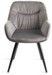Turin Glass 4 Seater Table - Dark Oak Legs & 4 Dali Grey Velvet Chairs by Bentley Designs | Style Our Home