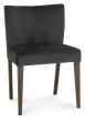 Turin Glass 4 Seater Table - Dark Oak Legs & 4 Low Back Chairs in Gun Metal Velvet by Bentley Designs | Style Our Home