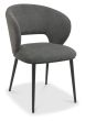 Luca - Grey Fabric Chair with Matt Black Legs (Pair) by Bentley Designs | Style Our Home