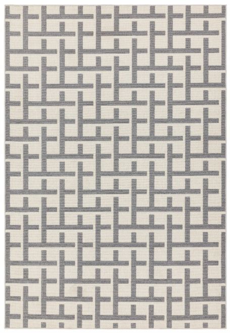 Antibes White Grey Grid Rug by Asiatic London | Style Our Home