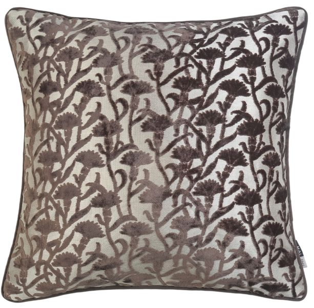Cut Velvet Floral Choc Rev Velv by Malini | Style Our Home