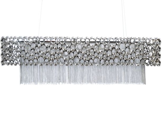 Venus Nickel Rectangular Chandelier  By Libra | Style Our Home