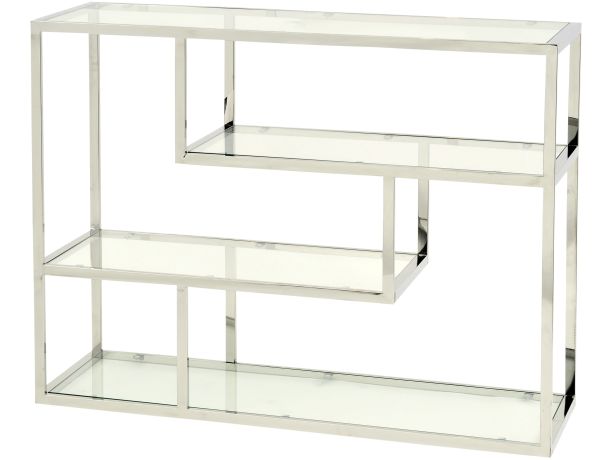 Linton Stainless and Glass Small Modular Shelving Unit - Style Our Home
