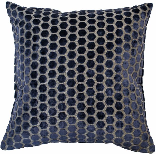 Large Hex Cut Velvet Navy by Malini | Style Our Home