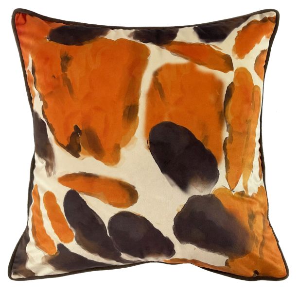 Paul Moneypenny Choc/Orange Abstract Des by Malini | Style Our Home