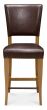 Belgrave Rustic Oak Bar Stool - Espresso Faux Leather (Pair)