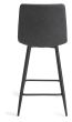 Mondrian - Dark Grey Faux Leather Bar Stool with Black Legs (Pair)