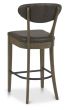 Ellipse Fumed Oak Upholstered Bar Stool - Old West Vintage (Pair) by Bentley Designs | Style Our Home