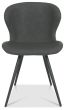 Arlo - Dark Grey Faux Leather Chair with Black Legs (Pair)