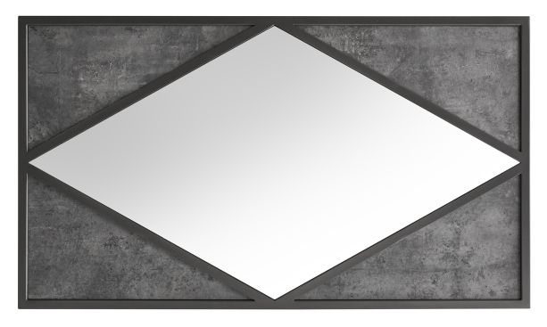 Renzo Zinc & Dark Grey Rectangular Wall Mirror | Style Our Home