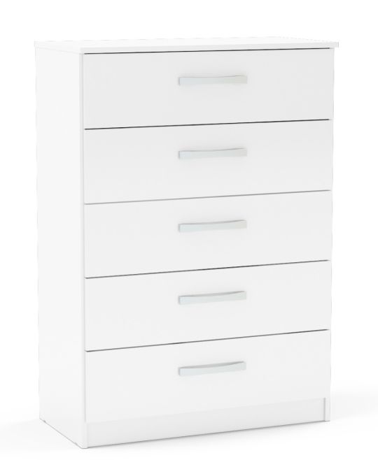 Lynx White 5 Drawer Chest