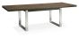 Tivoli Dark Oak 6-8 Seater Table & 8 Cantilever Chairs in Dark Blue Velvet by Bentley Designs | Style Our Home