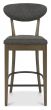 Ellipse Fumed Oak Upholstered Bar Stool - Dark Grey Fabric (Pair) by Bentley Designs | Style Our Home