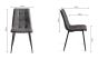 Upholstered Dark Grey Chair with Black Frame (Pair)