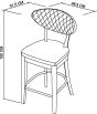 Ellipse Rustic Oak Upholstered Bar Stool - Dark Grey Fabric (Pair) by Bentley Designs | Style Our Home