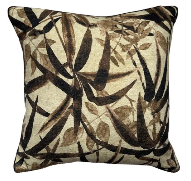 Brown Floral Leaf On Faux Linen by Malini | Style Our Home