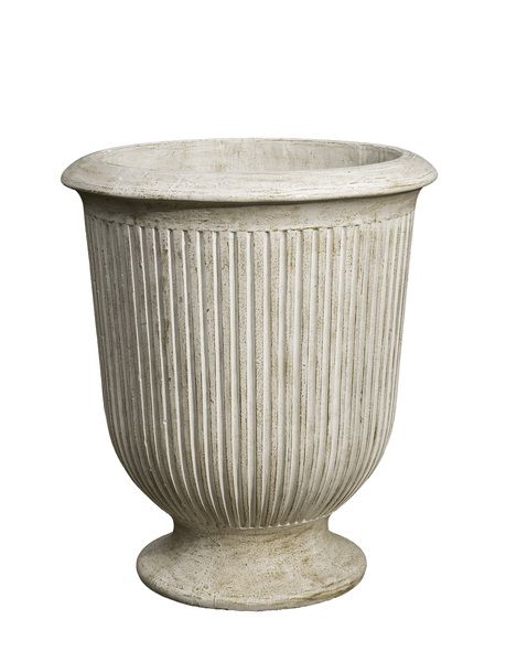 Ribbed Urn Large - Antique White Wash by Monologue | Style Our Home